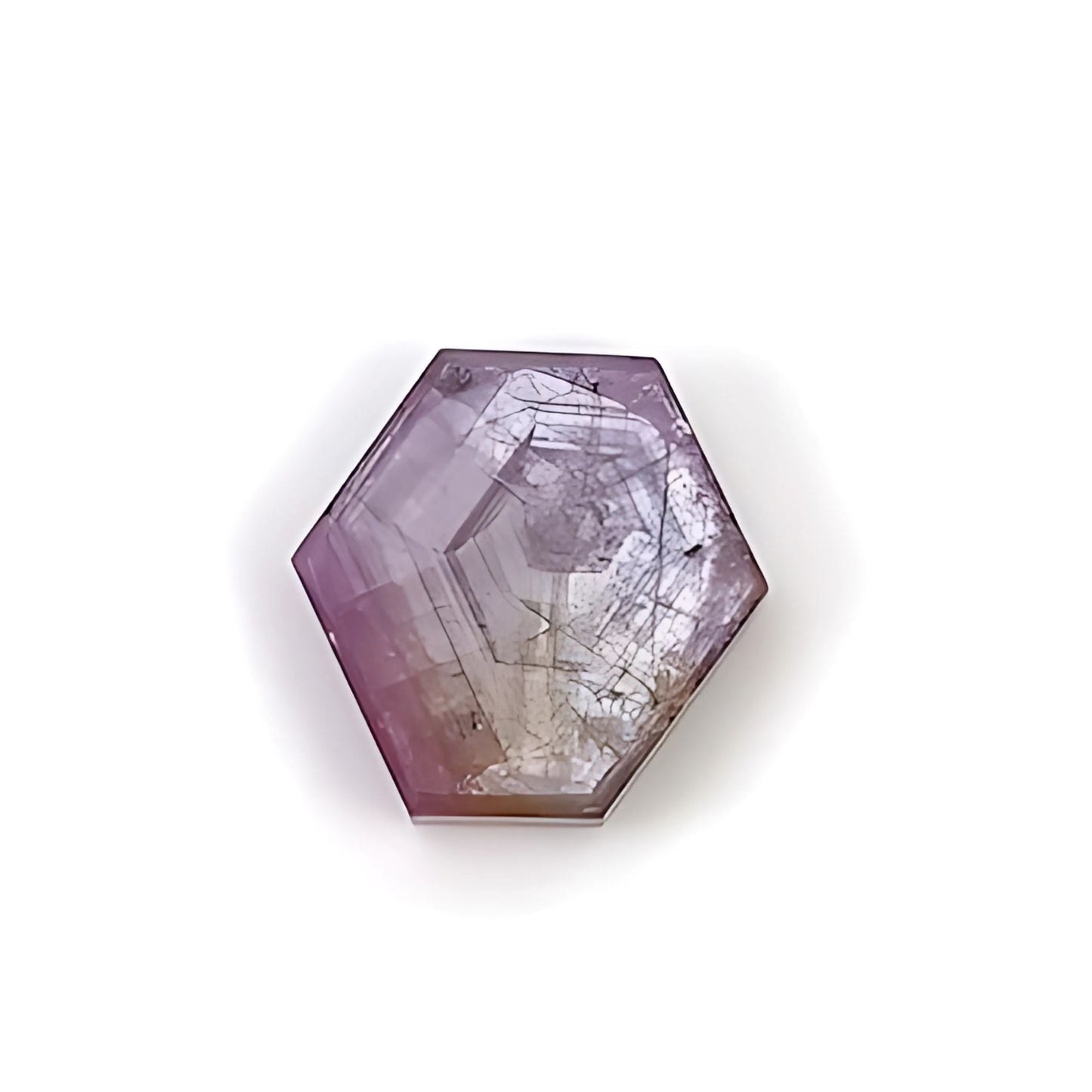 rosemary pink sapphire hexagon shape flat slices