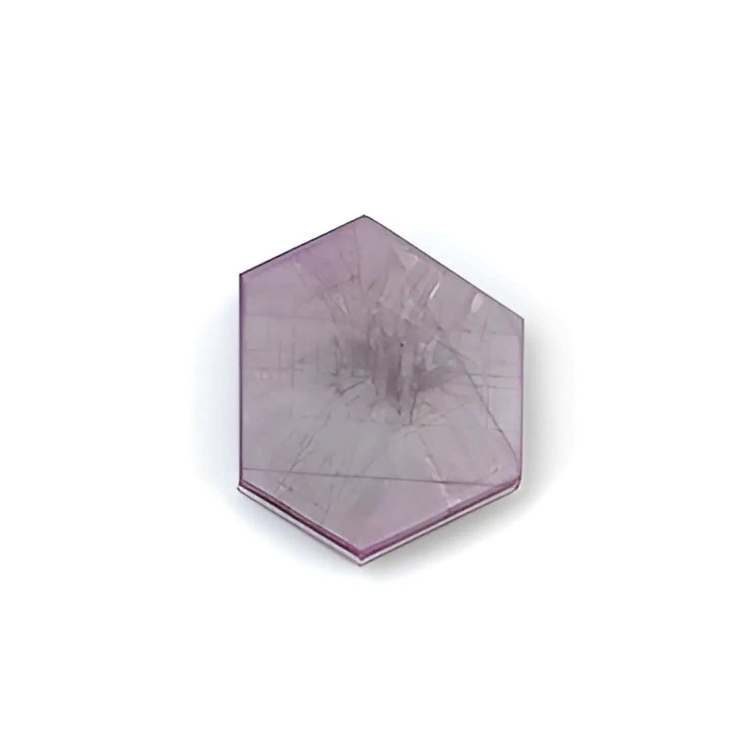 rosemary pink sapphire hexagon shape flat slices