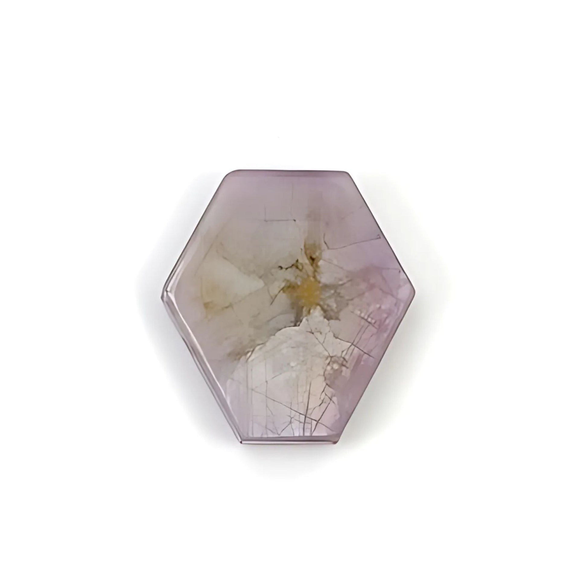 rosemary pink sapphire hexagn shape flat slices