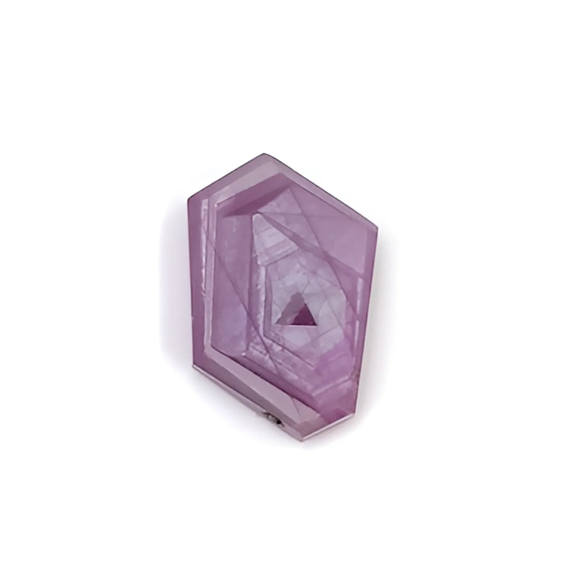 rosemary pink sapphire hexagon shape flat slices