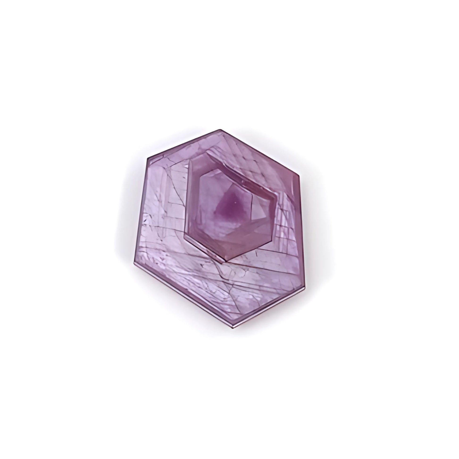 rosemary pink sapphire hexagon shape flat slices