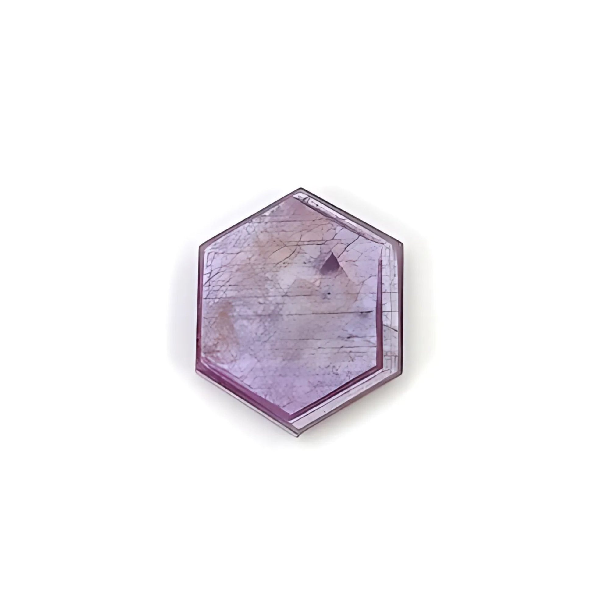 rosemary pink sapphire hexagon shape flat slices
