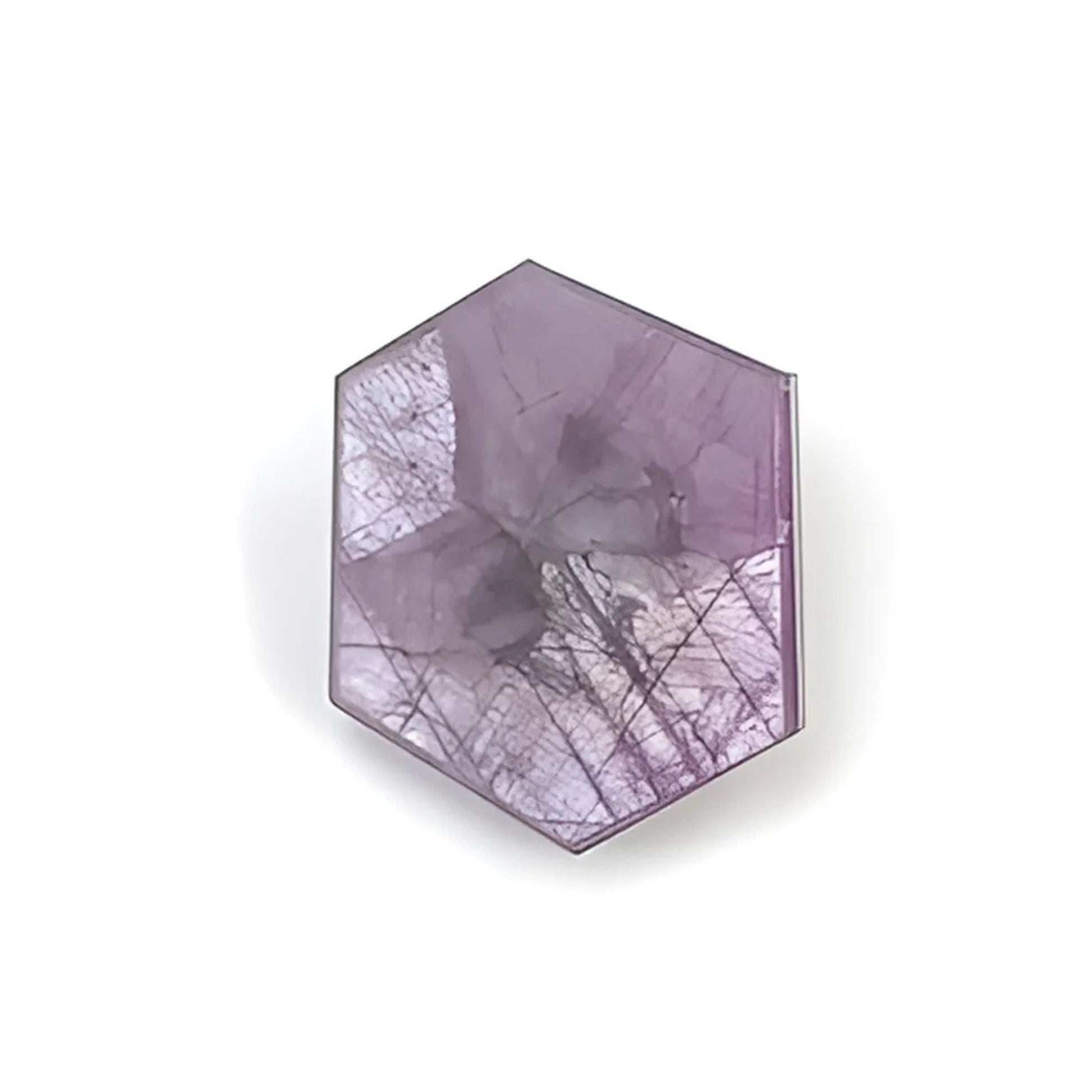 rosemary pink sapphire hexagon flat slices
