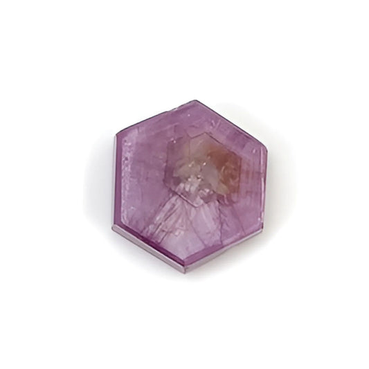 rosemary pink sapphire hexagon flat slices