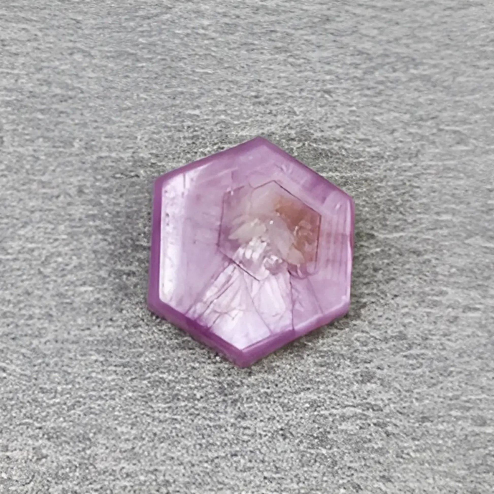 rodajas planas hexagonales de romero rosa zafiro