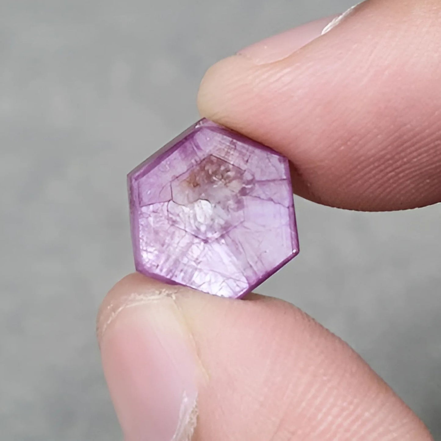 5.30cts Rosemary Pink Sapphire Trapiche Flat Slices Gemstone Natural Untreated Hexagon