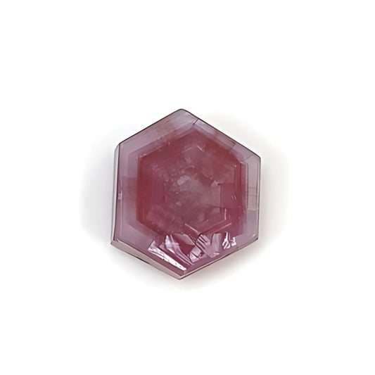 rosemary pink sapphire hexagon flat slices