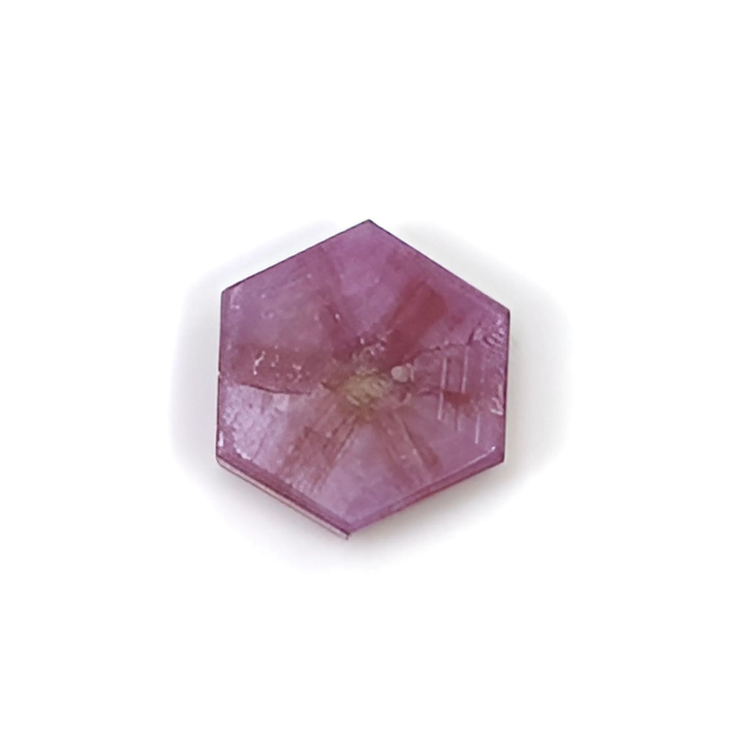 rosemary pink sapphire hexagon flat slices