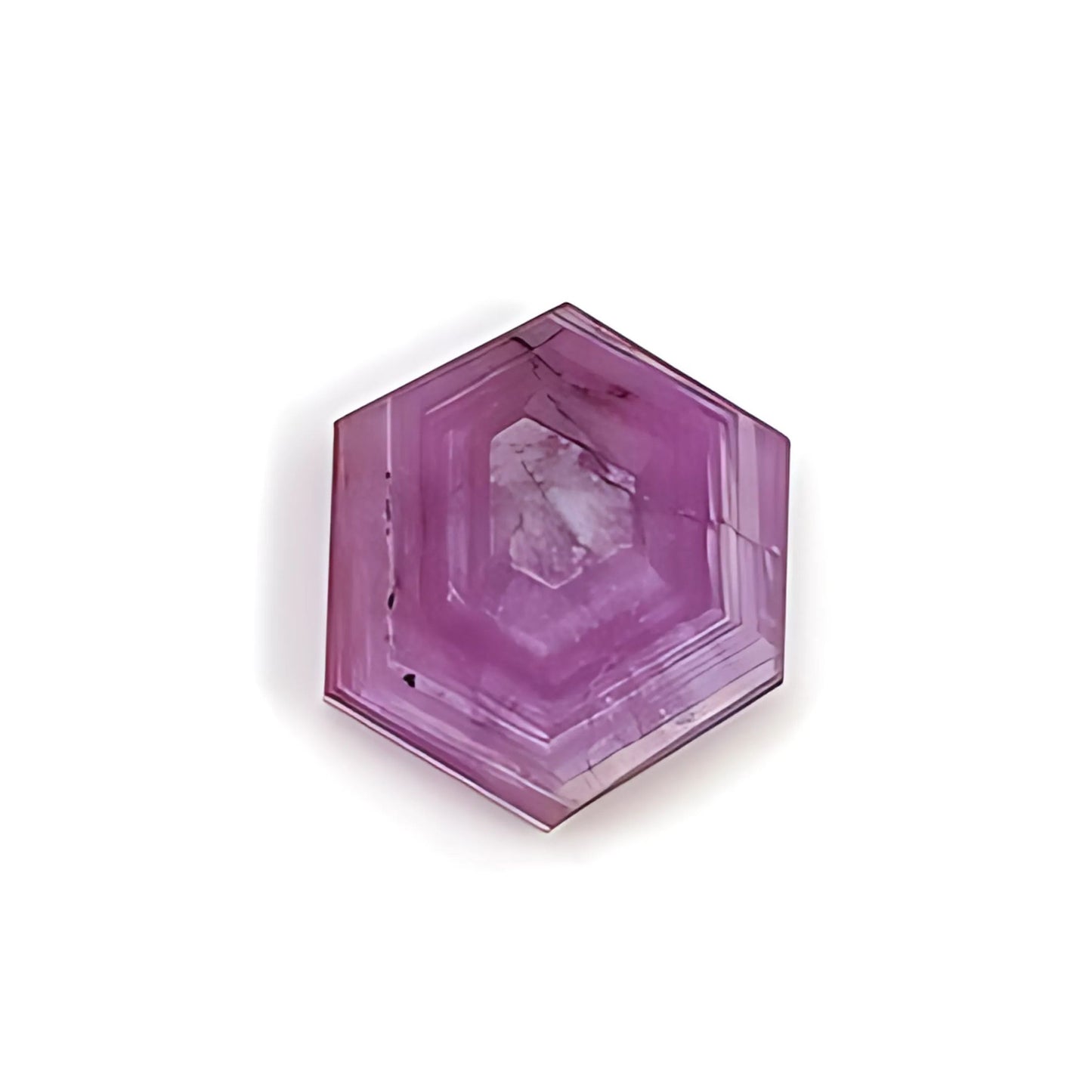 rosemary pink sapphire hexagon flat slices