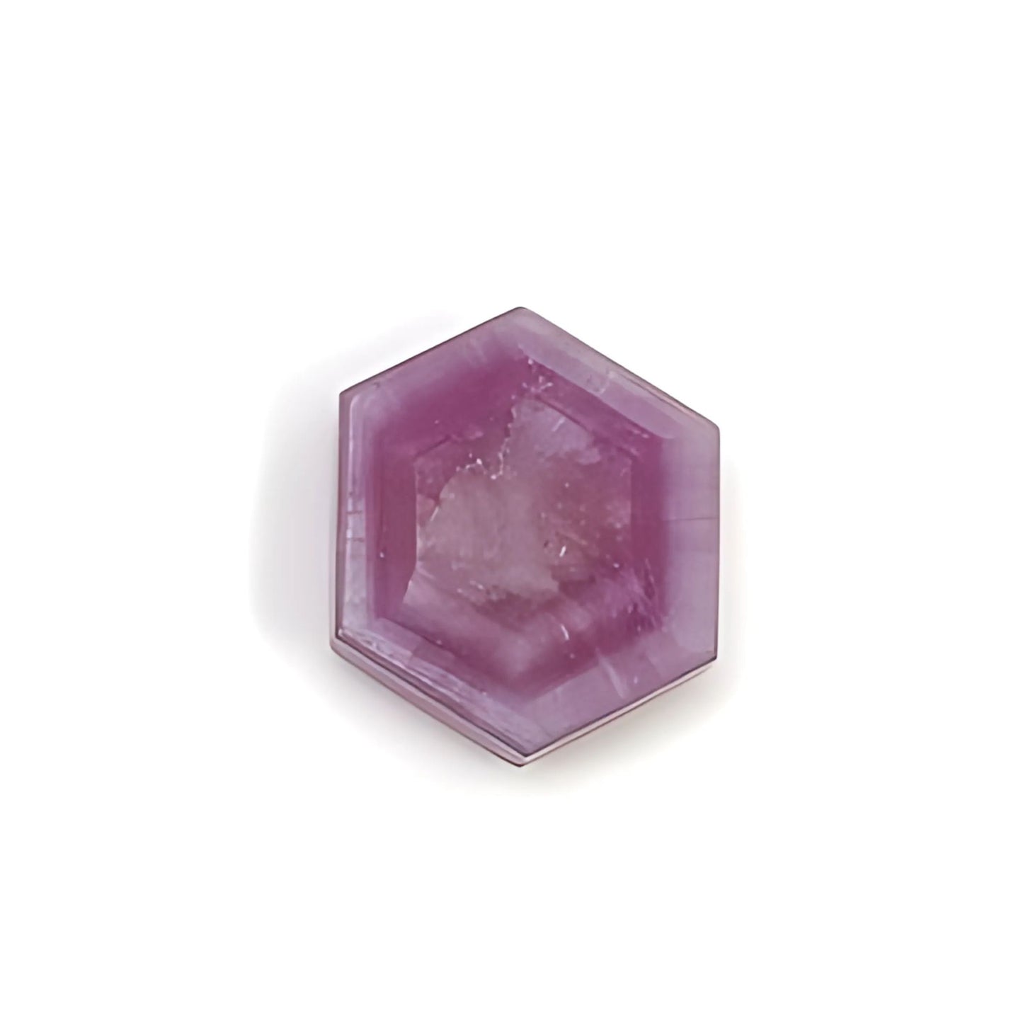 rosemary pink sapphire hexagon flat slices