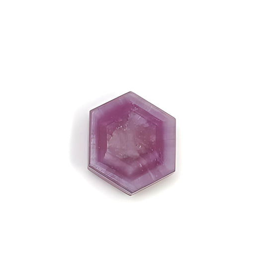 rosemary pink sapphire hexagon flat slices