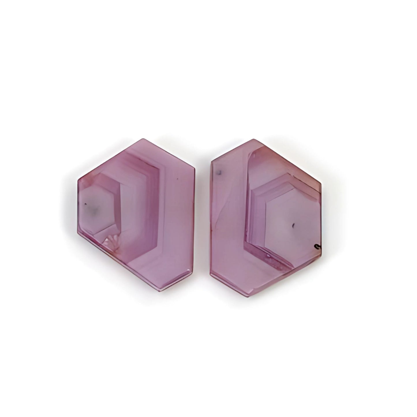rosemary pink sapphire fancy shape flat slices