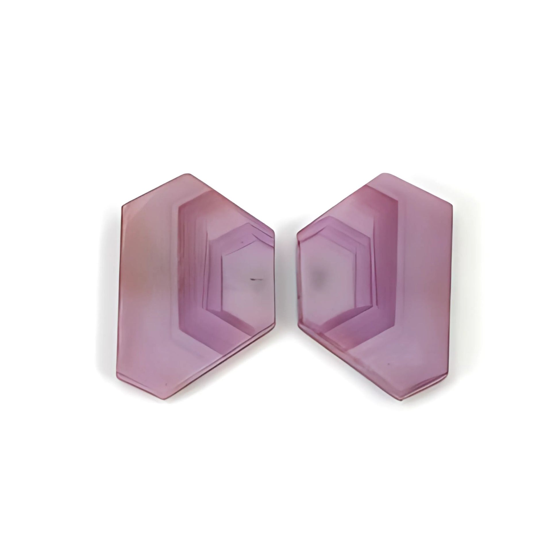 rosemary pink sapphire fancy shape flaat slices