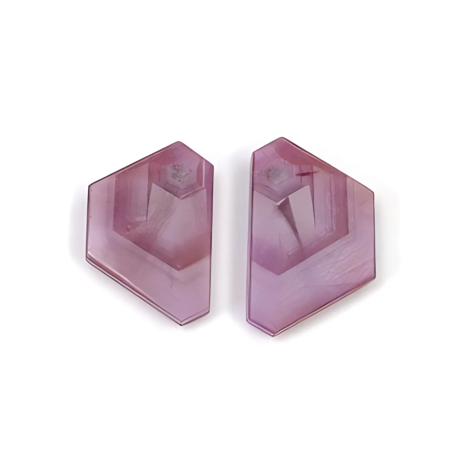 rosemary pink sapphire fancy shape fat slices