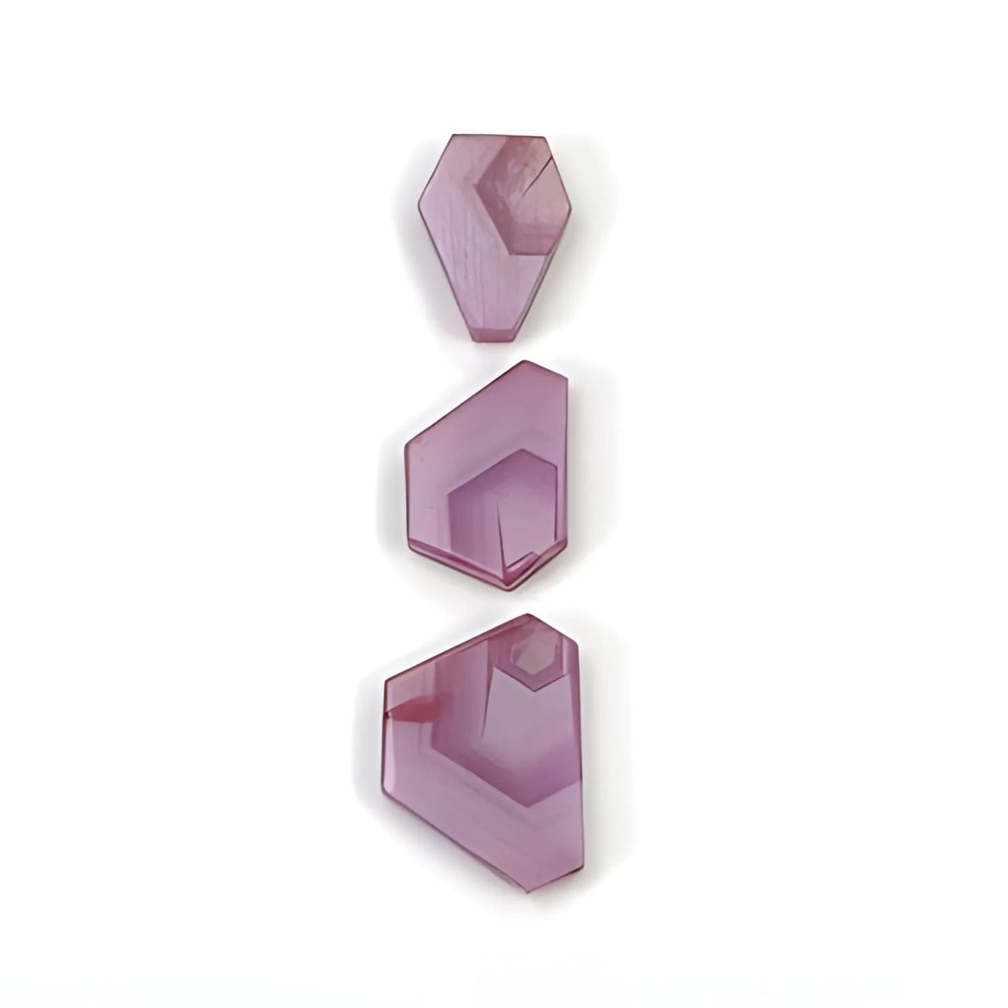 rosemary pink sapphire fancy shape fat slices