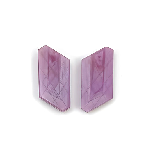 rosemary pink sapphire fancy shape flat slices