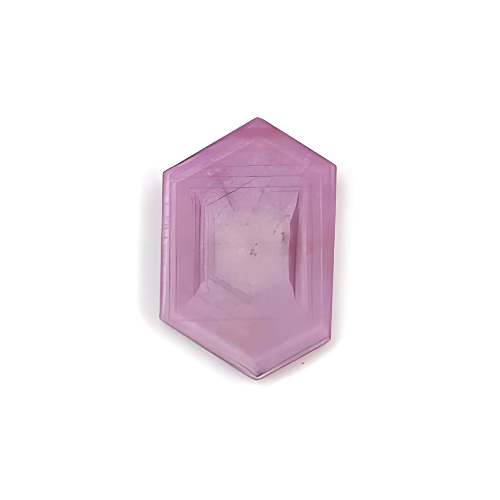 rosemary ruby trapiche hexagon flat slices