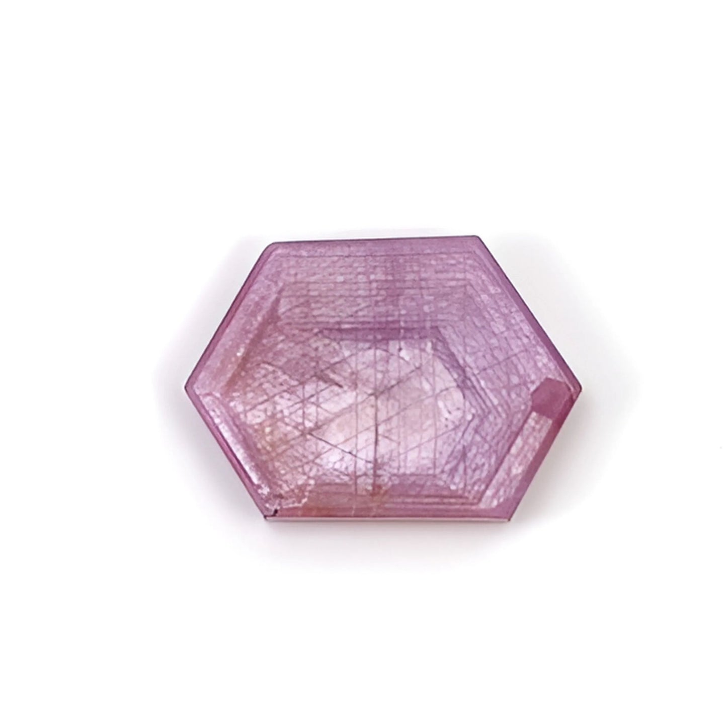 rosemary ruby trapiche hexagon flat slices