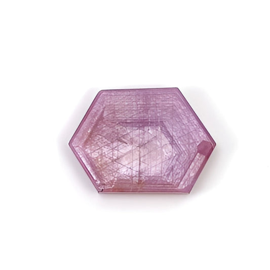rosemary ruby trapiche hexagon flat slices