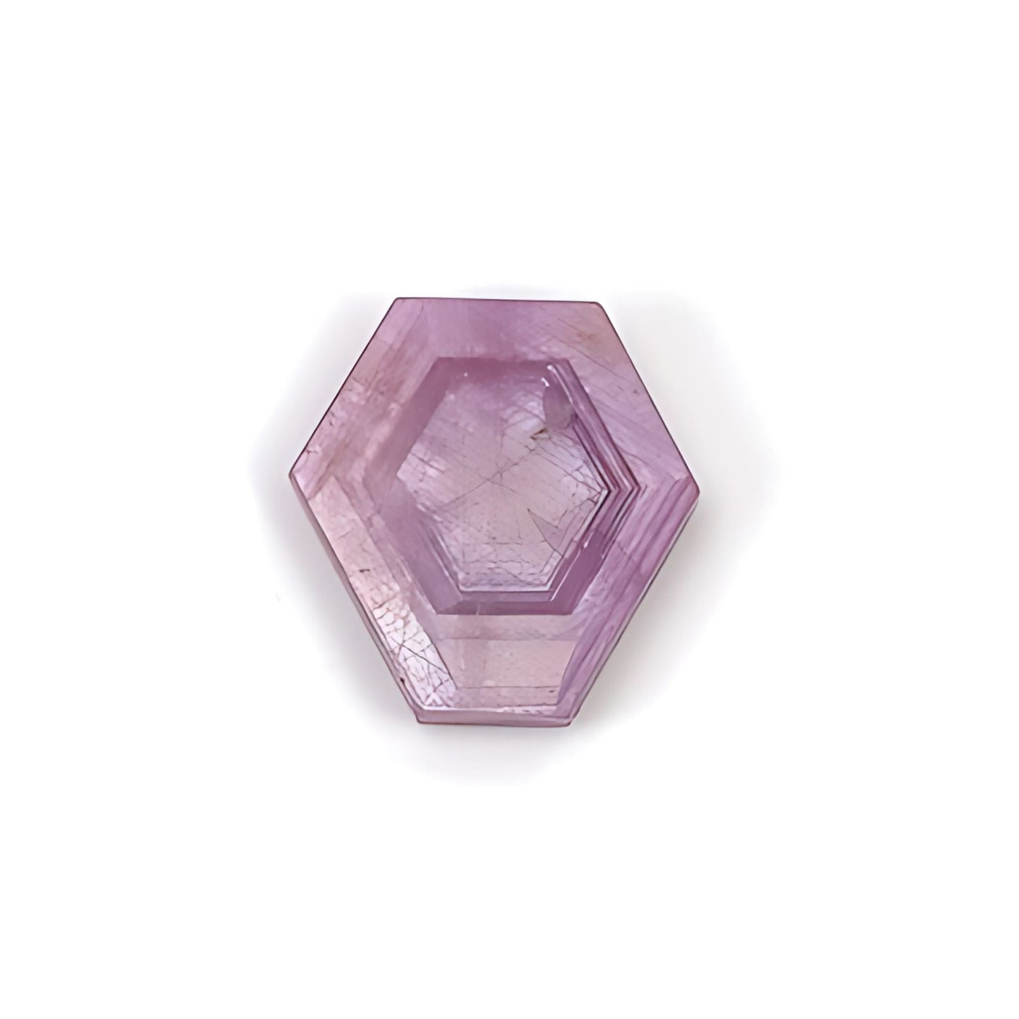rosemary pink sapphire hexagon flat slices