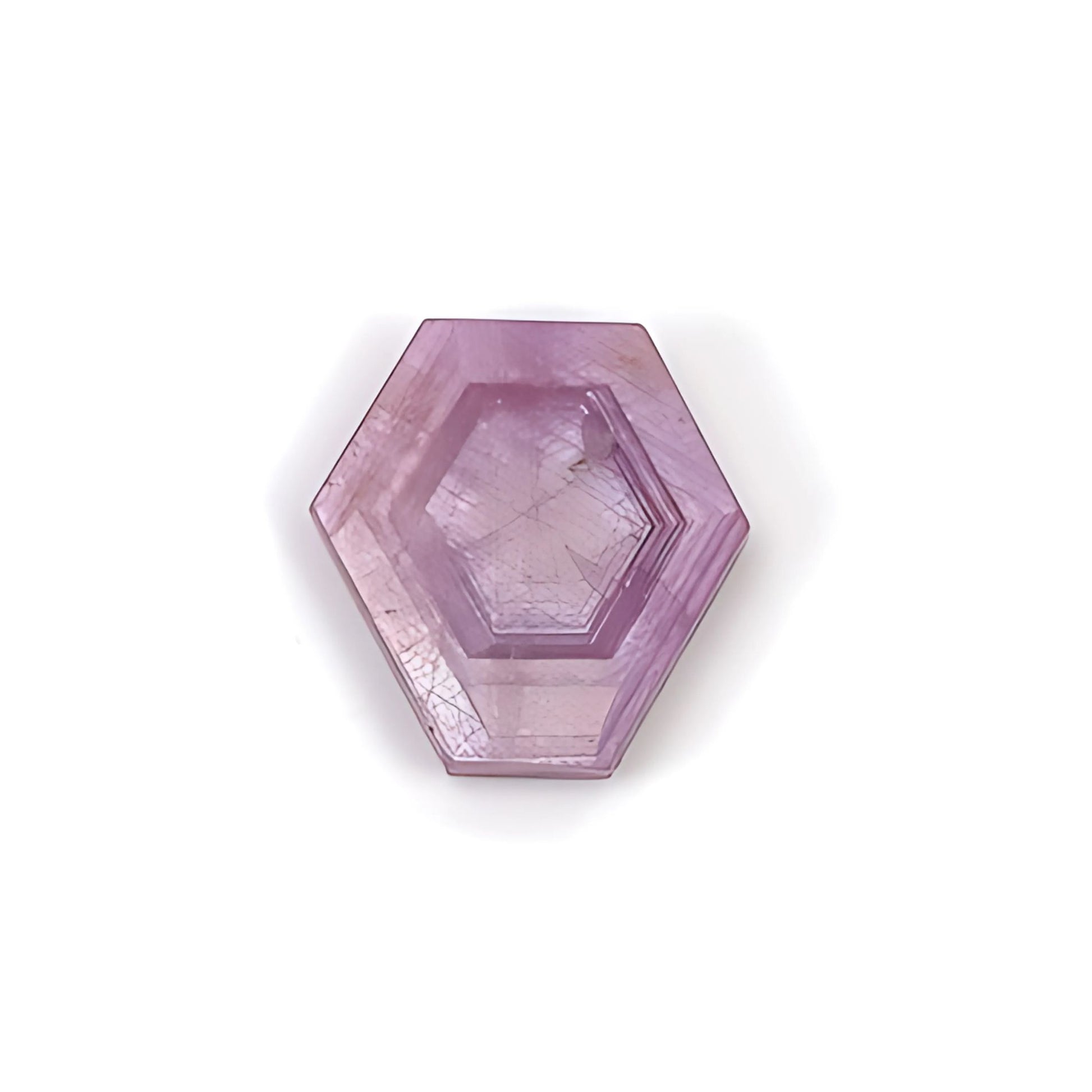 rosemary pink sapphire hexagon flat slices
