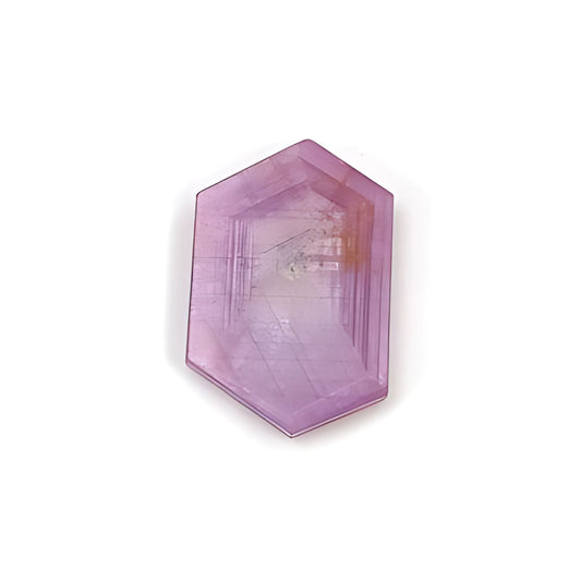 rosemary pink sapphire hexagon flat slices