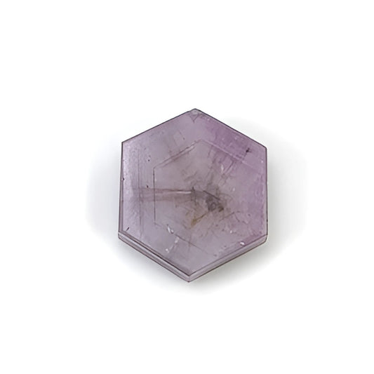 rosemary sapphire trapiche hexagon flat slices