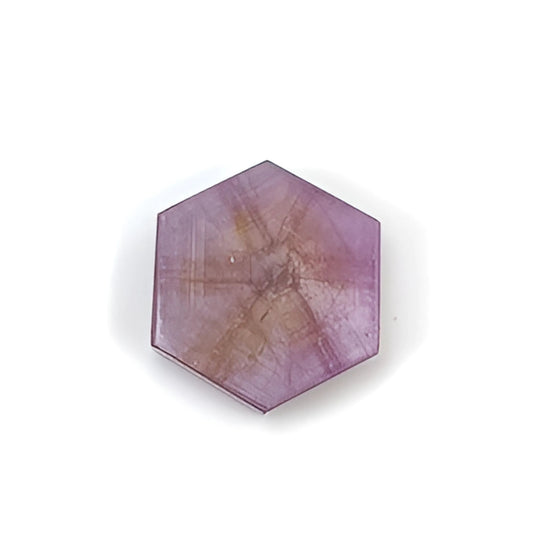 rosemary sapphire trapiche hexagon flat slices