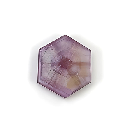 rosemary sapphire trapiche hexagon flat slices