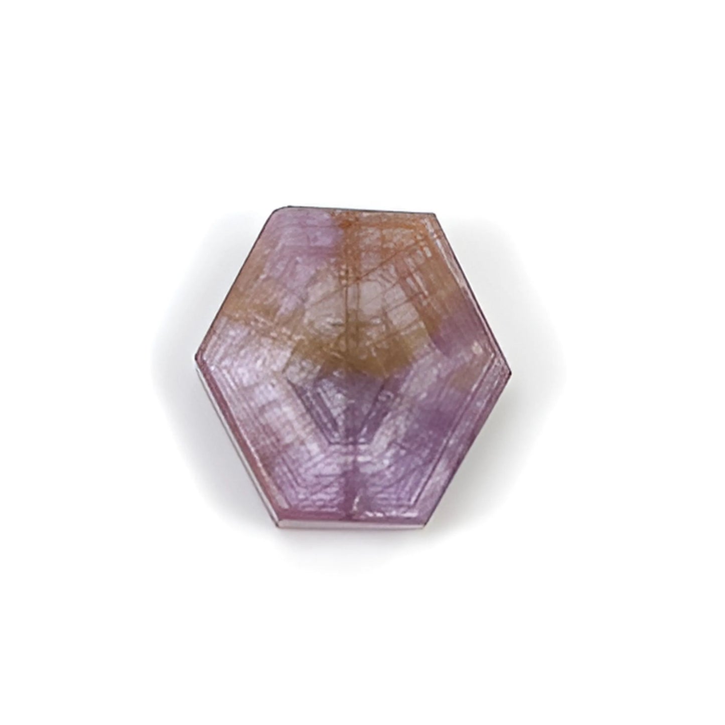 pink sapphire trapchice hexgon flat slices