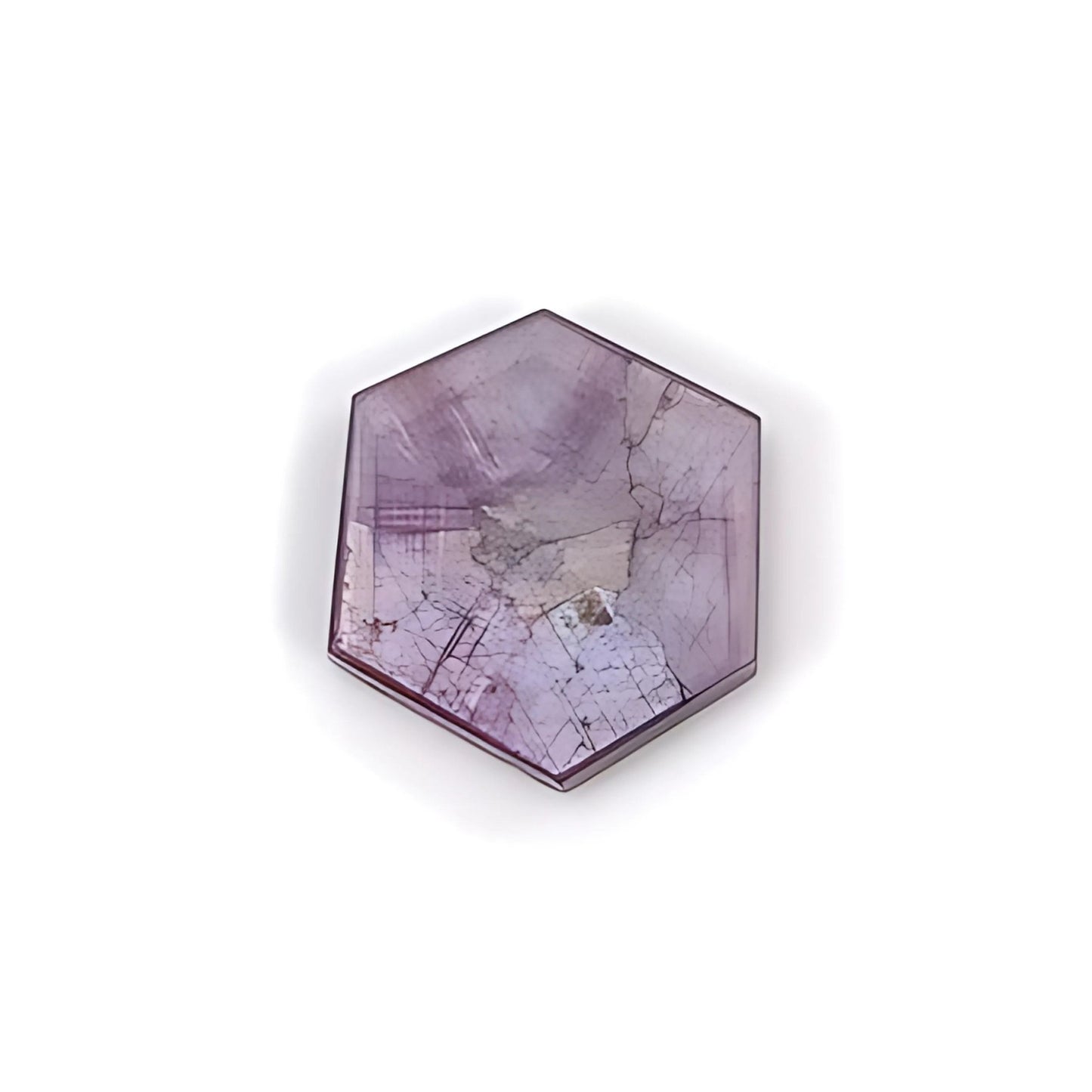 rosemary pink sapphire hexagon flat slices