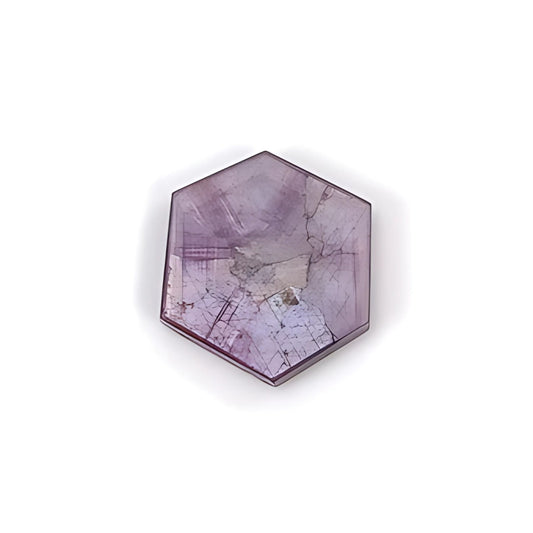 rosemary pink sapphire hexagon flat slices