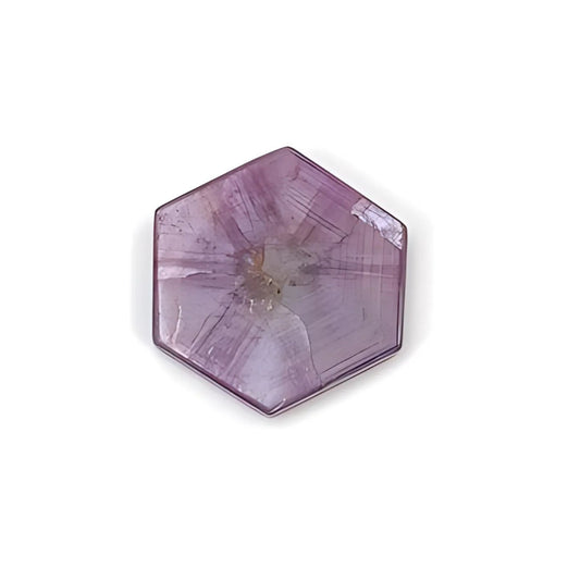 rosemary pink sapphire hexagon flat slices