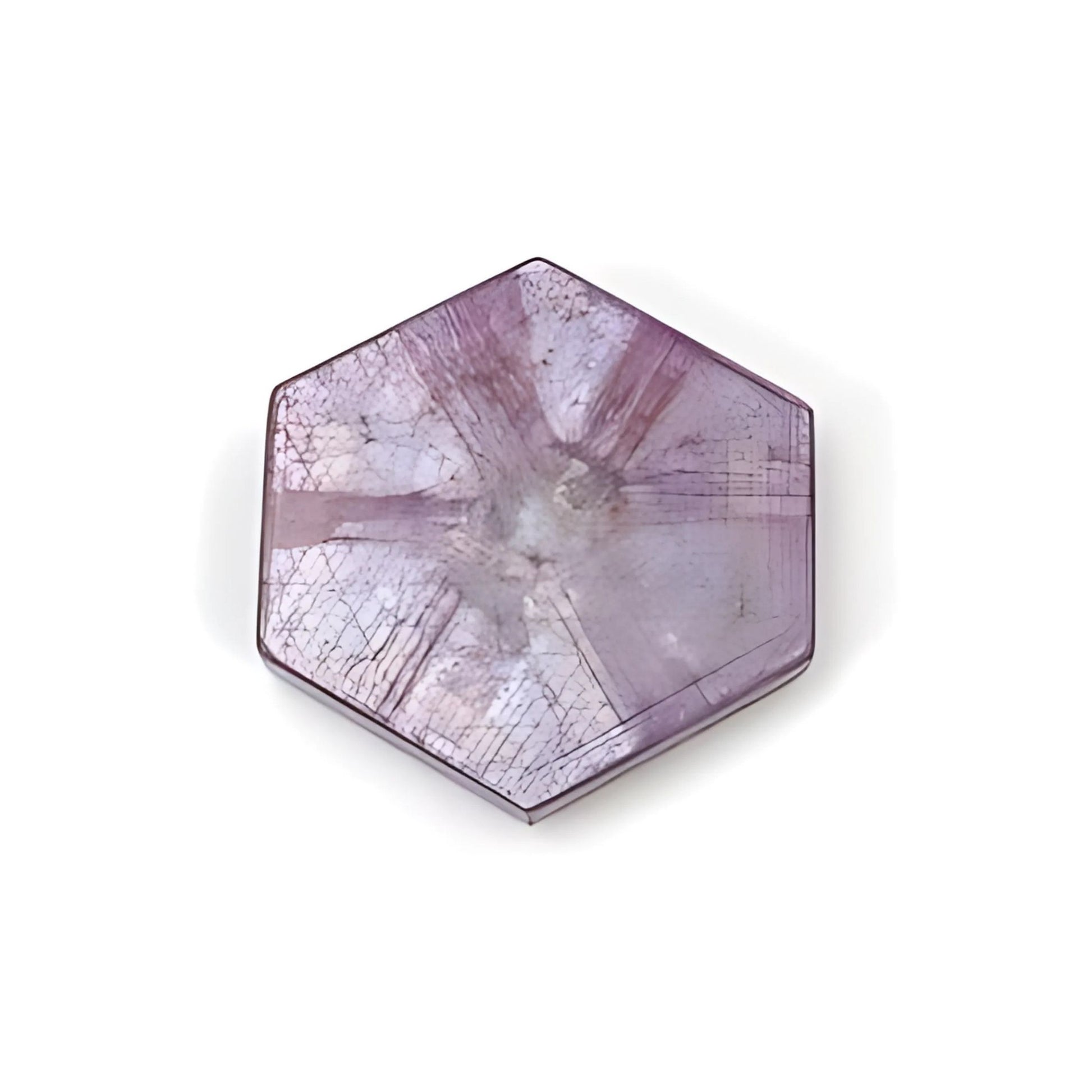 rosemary pink sapphire hexagon flat slices