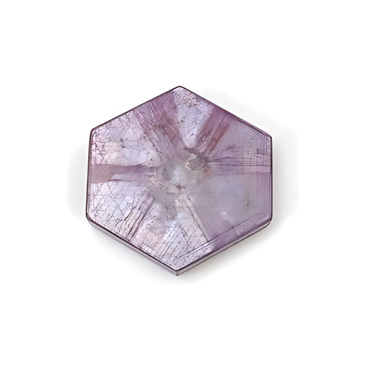 rosemary pink sapphire hexagon flat slices