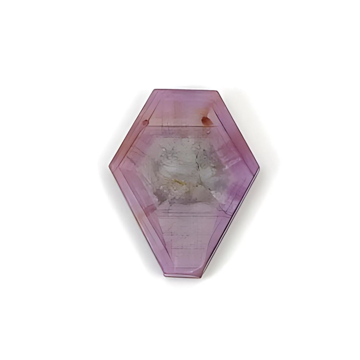 pink sapphire trapiche hexagon shape flat slices