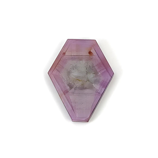 pink sapphire trapiche hexagon shape flat slices