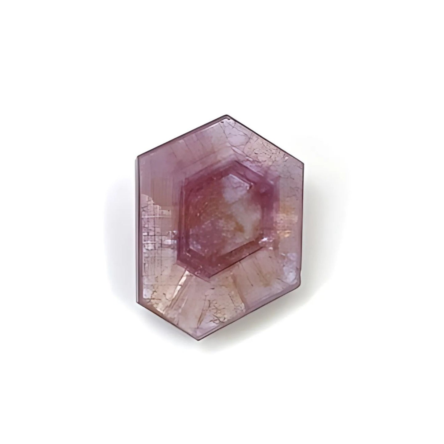 pink sapphire trapiche hexagon shape flat slices