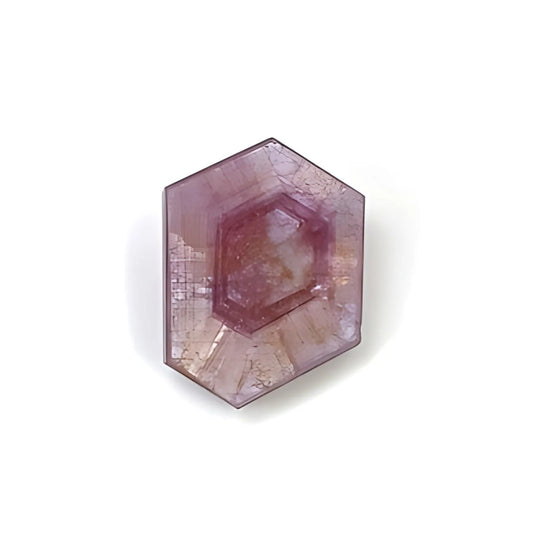 pink sapphire trapiche hexagon shape flat slices