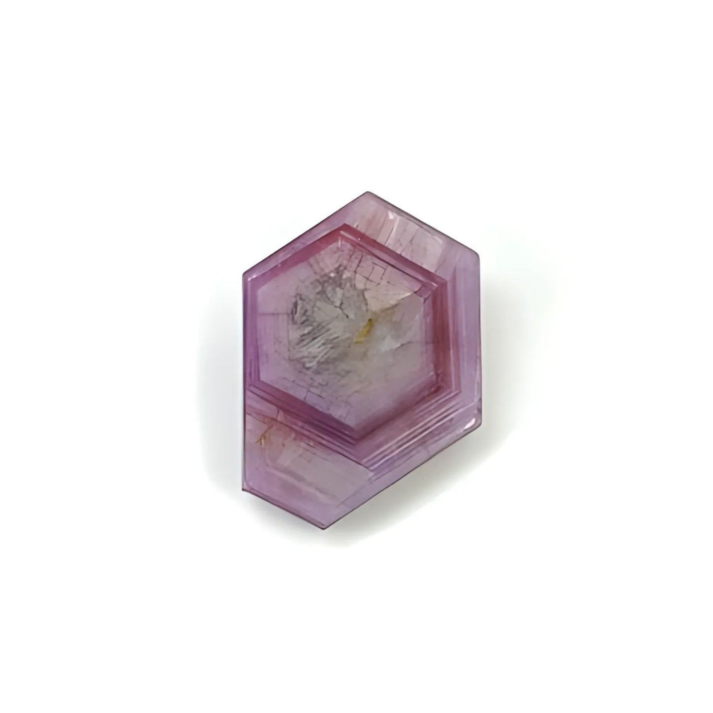 pink sapphire trapiche hexagon shape flat slices