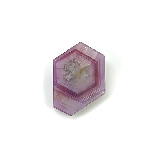 pink sapphire trapiche hexagon shape flat slices
