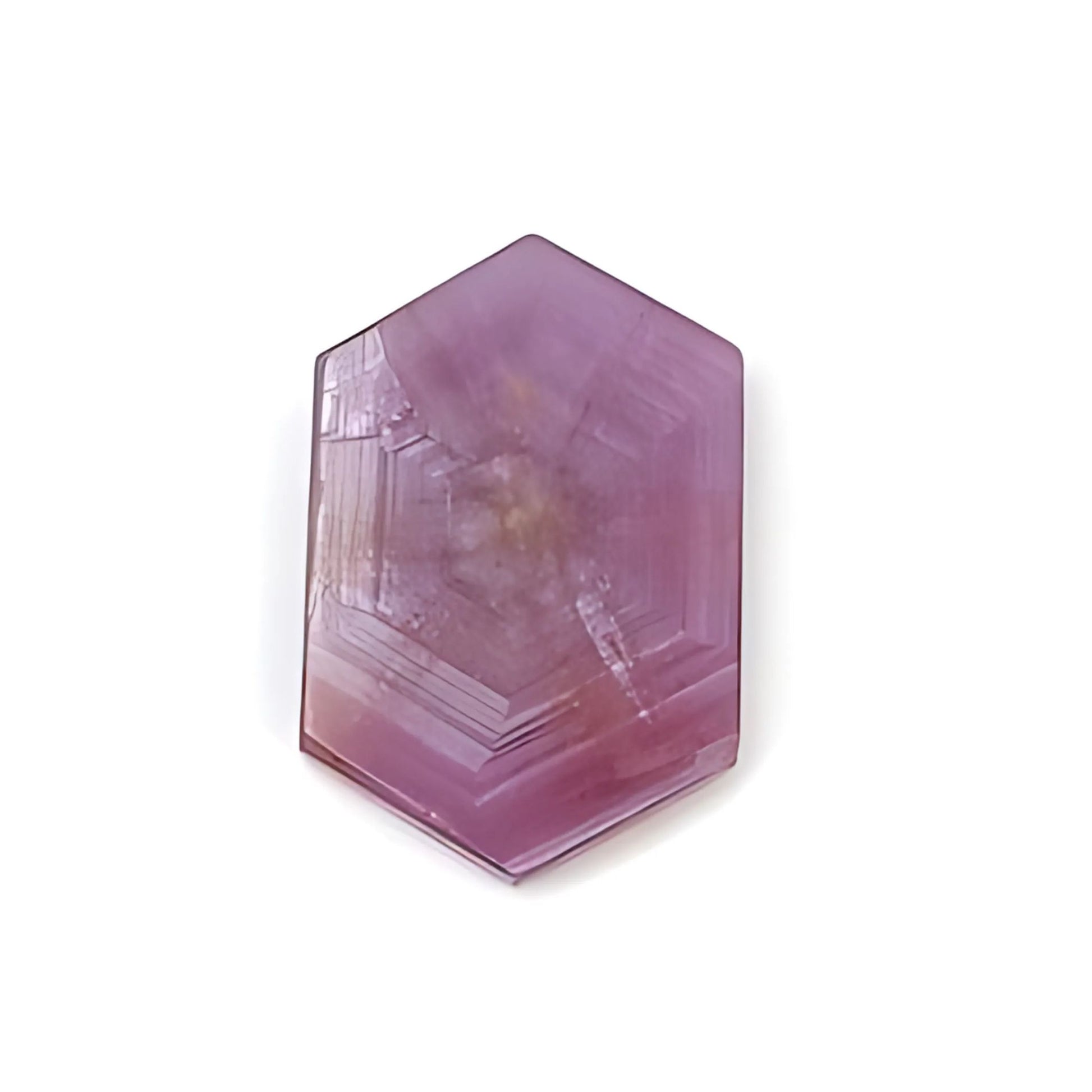 rosemary pink sapphire hexagon flat slics