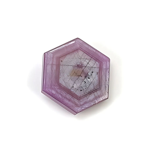 rosemary pink sapphire hexagon flat slices