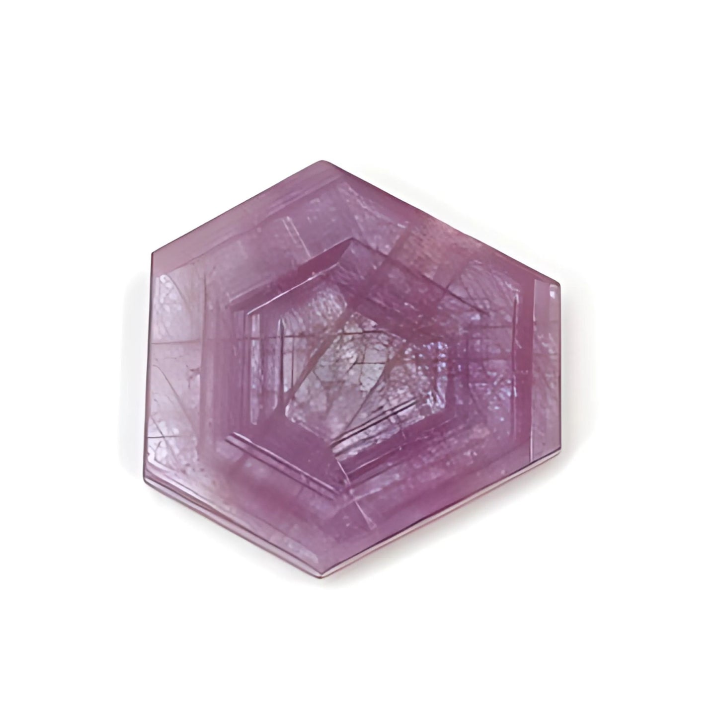 rosemary pink sapphire hexagon flat slices