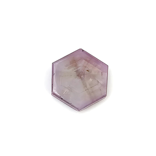 rosemary pink saapphire hexagon flat slices