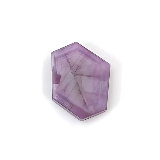 rosemary pink sapphire hexagon flat slices