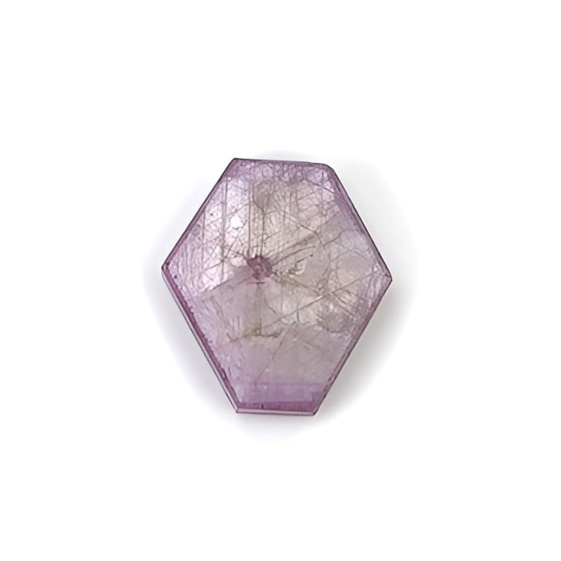 rosemary pink sapphre hexagon flat slices