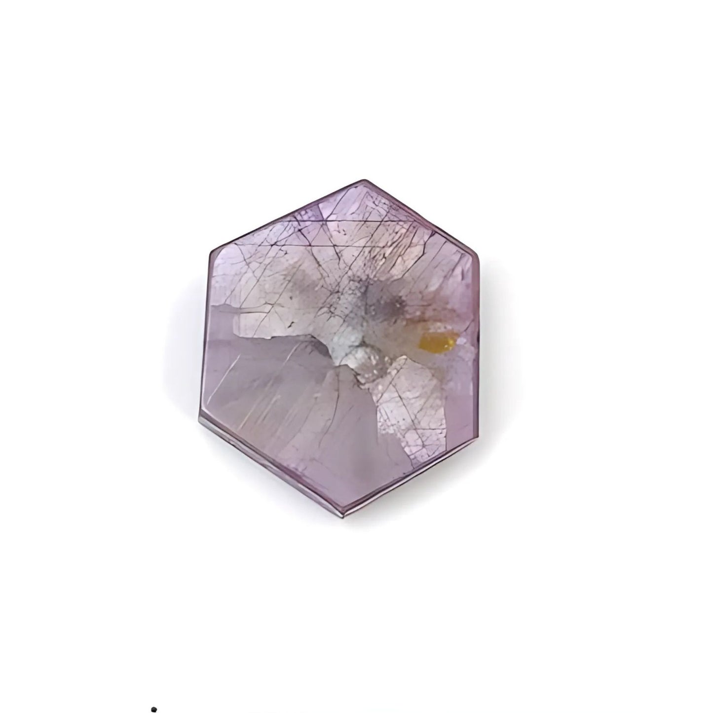 rosemary pink sapphire hexagon flat slices