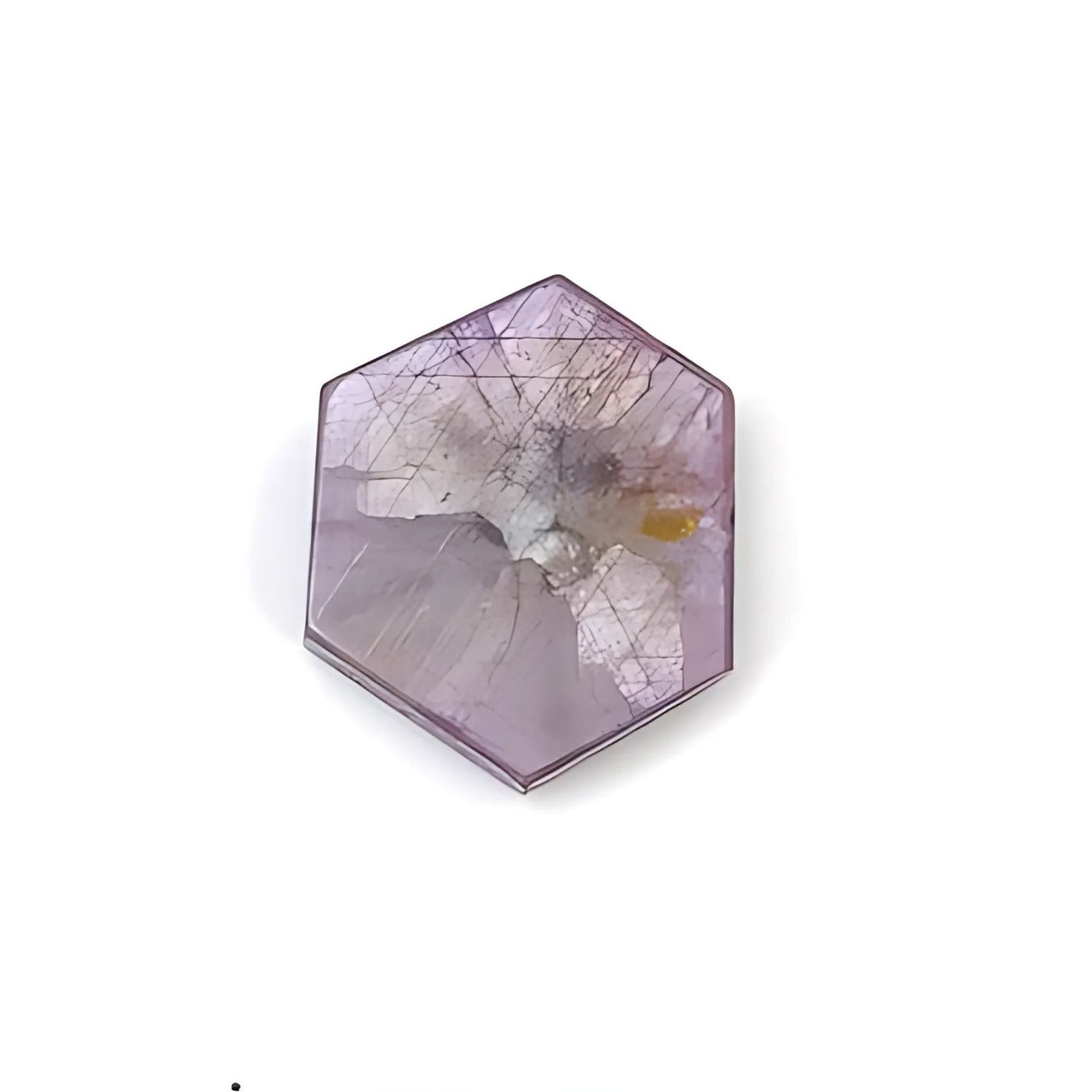rosemary pink sapphire hexagon flat slices