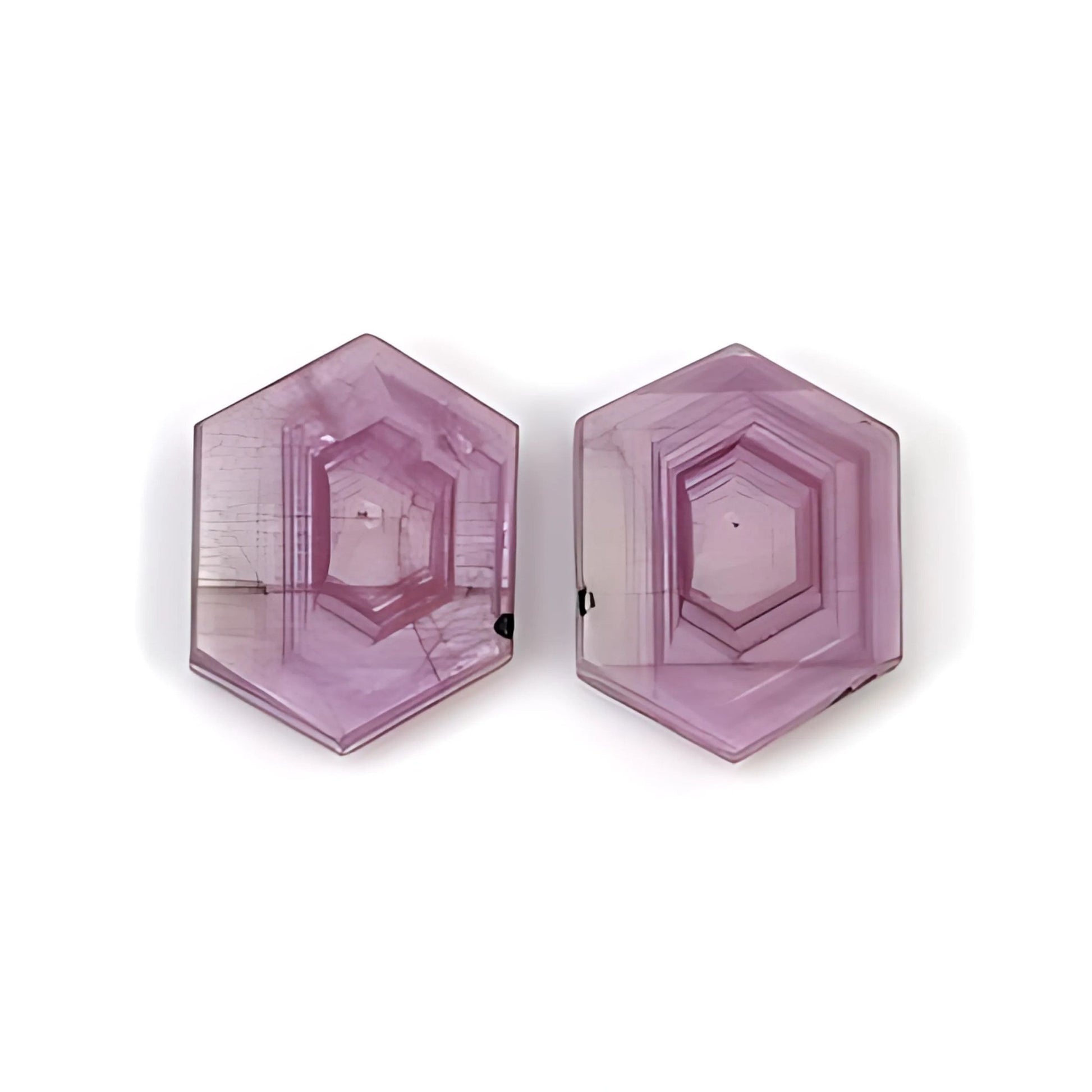 rosemary pink sapphire hexagon flat slices